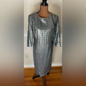 Silver Sequence Cocktail Dress